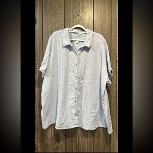 Susan Graver PURE Regular Cotton Gauze Button Front Tunic